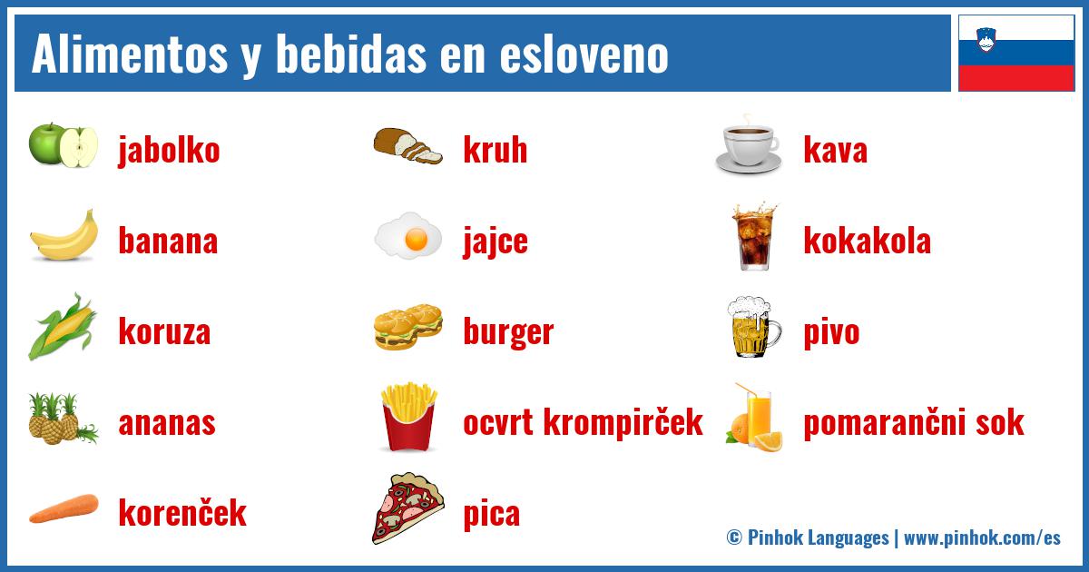 Alimentos y bebidas en esloveno