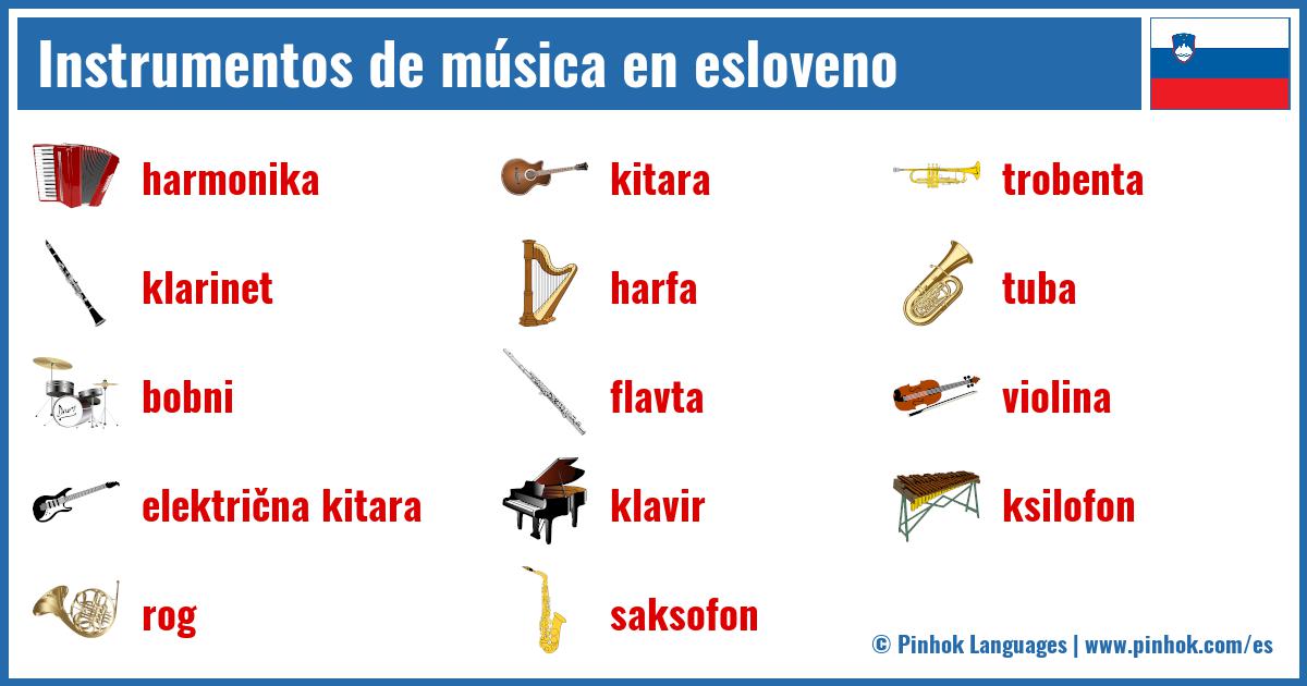 Instrumentos de música en esloveno
