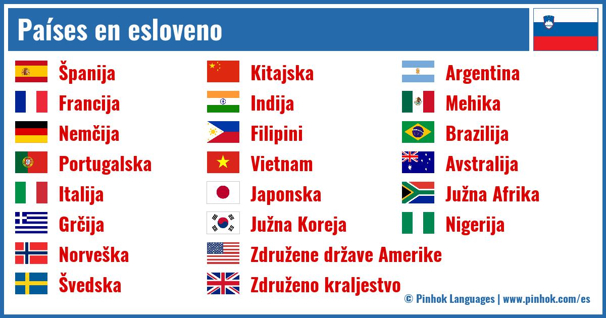 Países en esloveno