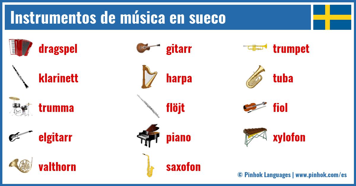 Instrumentos de música en sueco