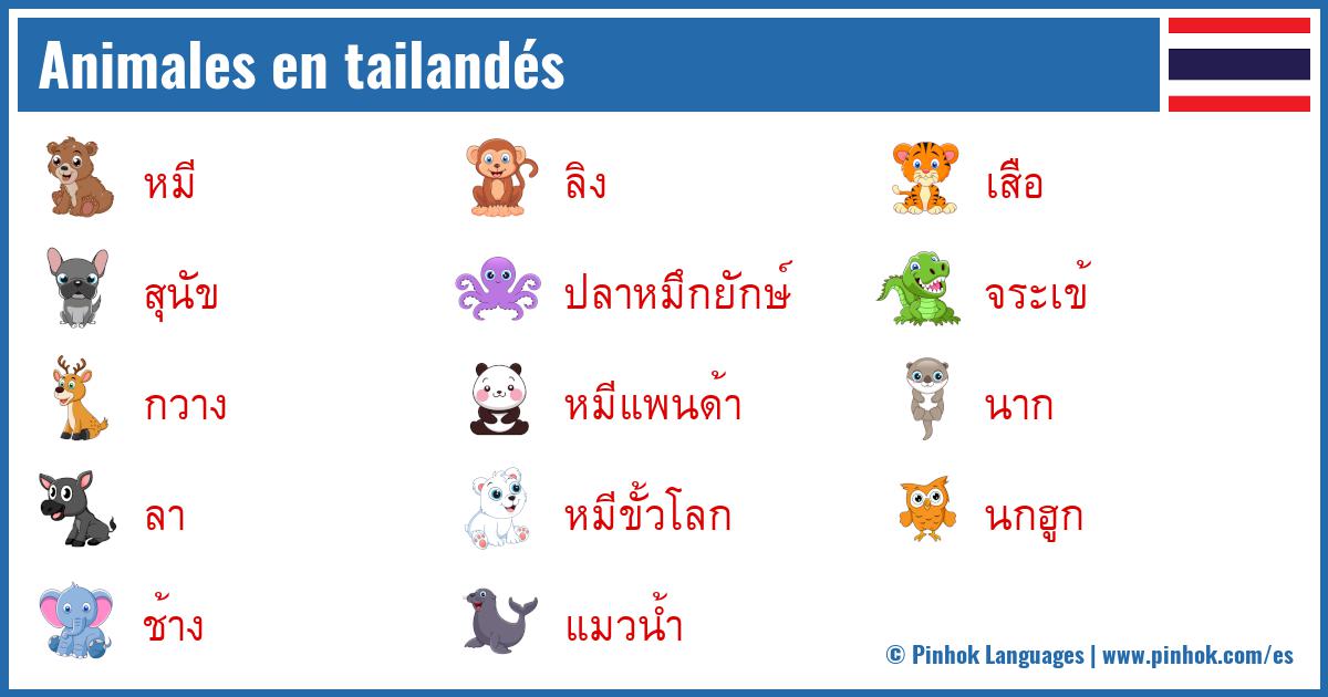 Animales en tailandés