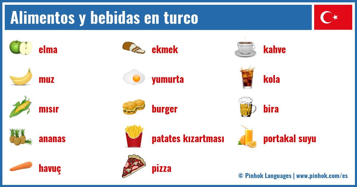 Alimentos y bebidas en turco