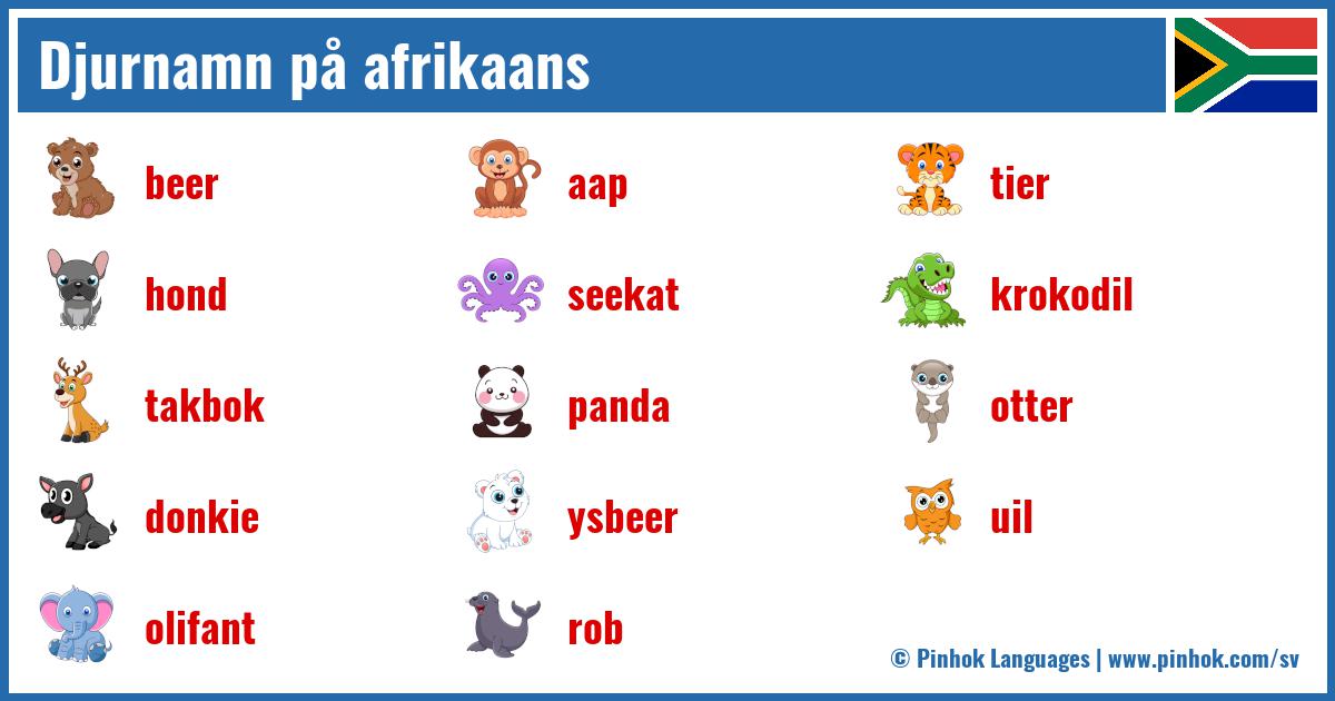 Djurnamn på afrikaans