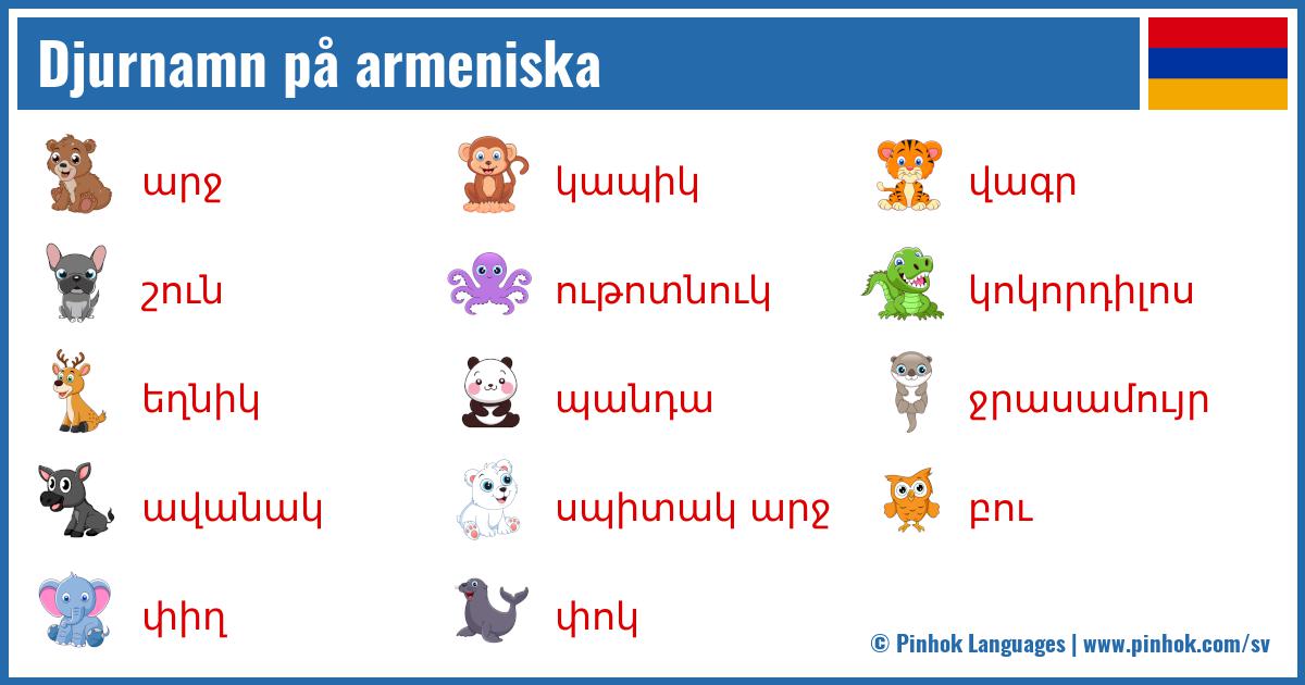 Djurnamn på armeniska