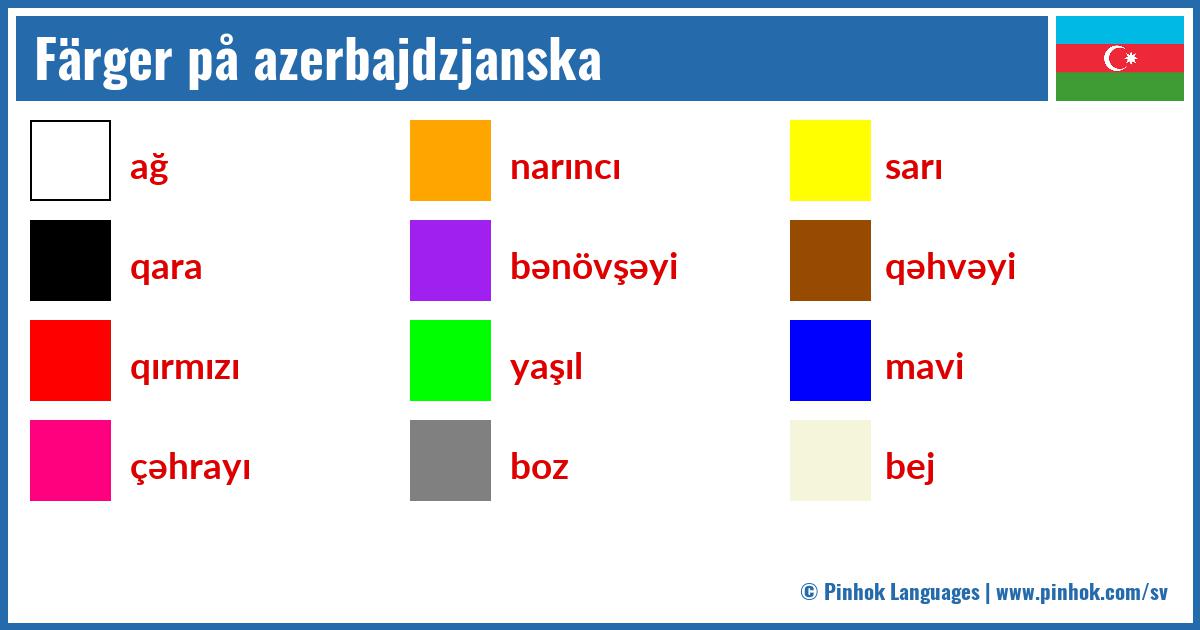 Färger på azerbajdzjanska