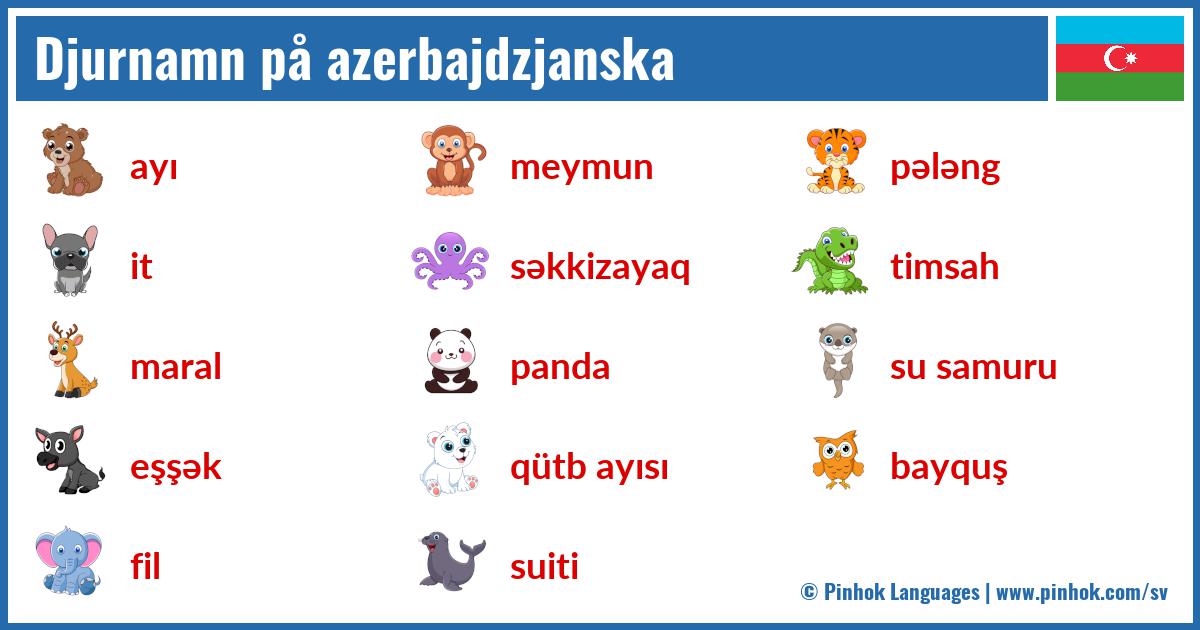 Djurnamn på azerbajdzjanska
