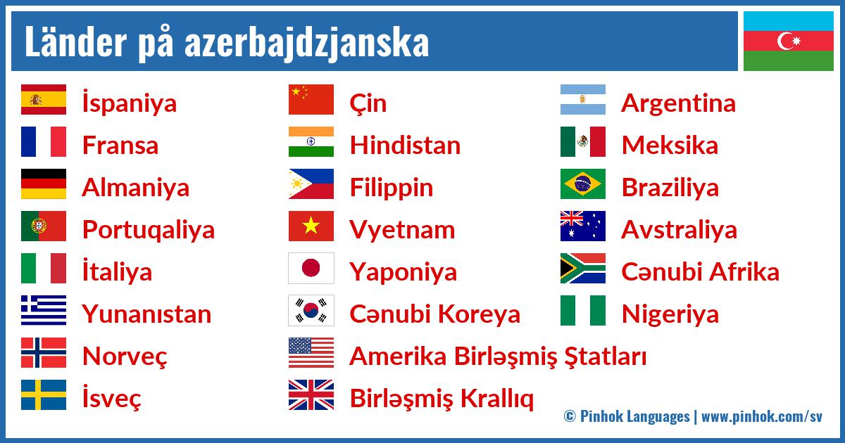 Länder på azerbajdzjanska