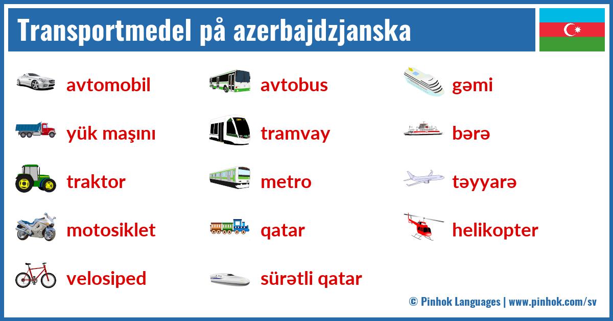 Transportmedel på azerbajdzjanska