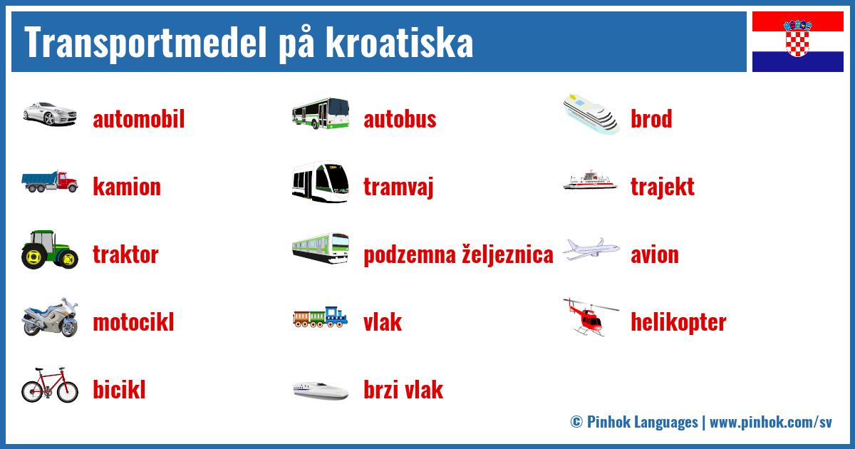 Transportmedel på kroatiska
