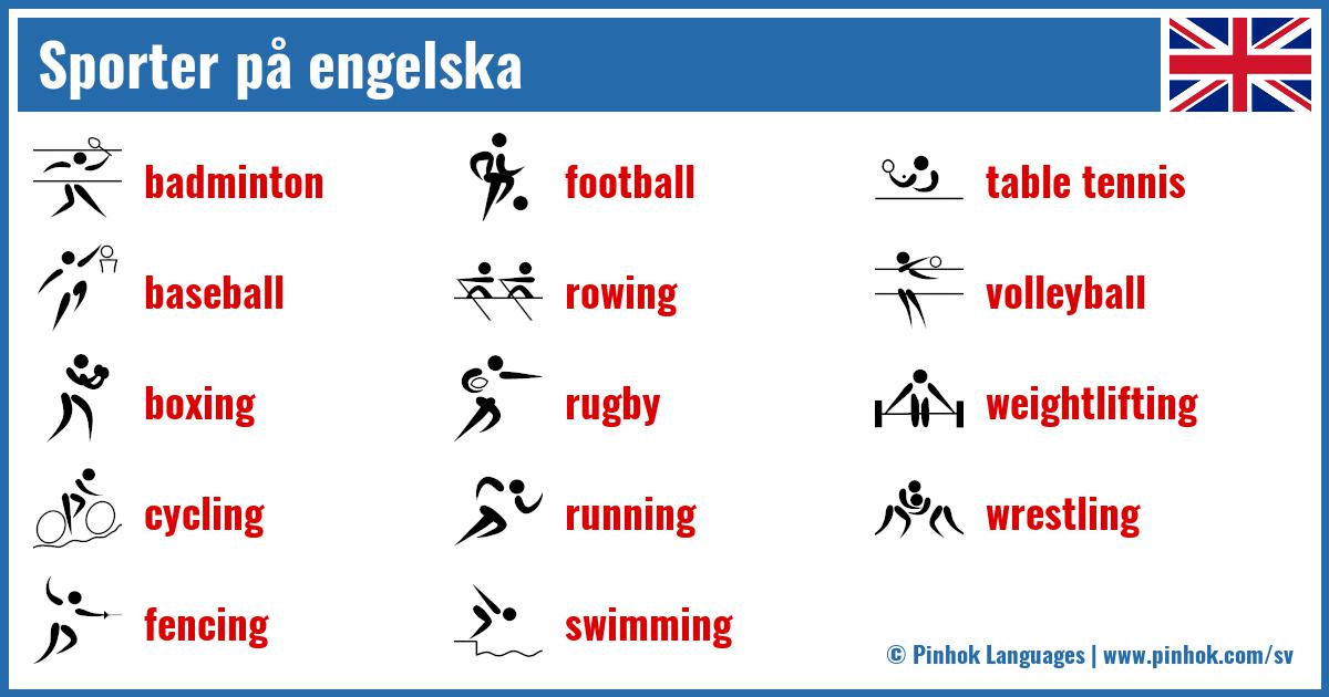 Sporter på engelska