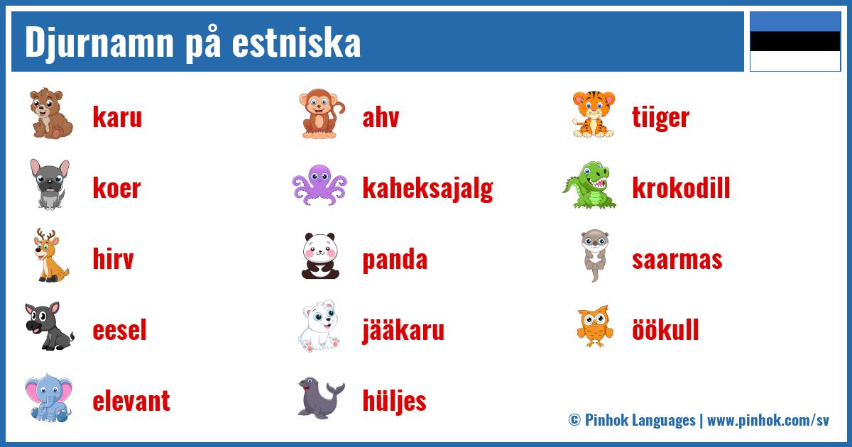 Djurnamn på estniska