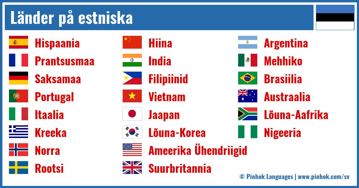 Länder på estniska