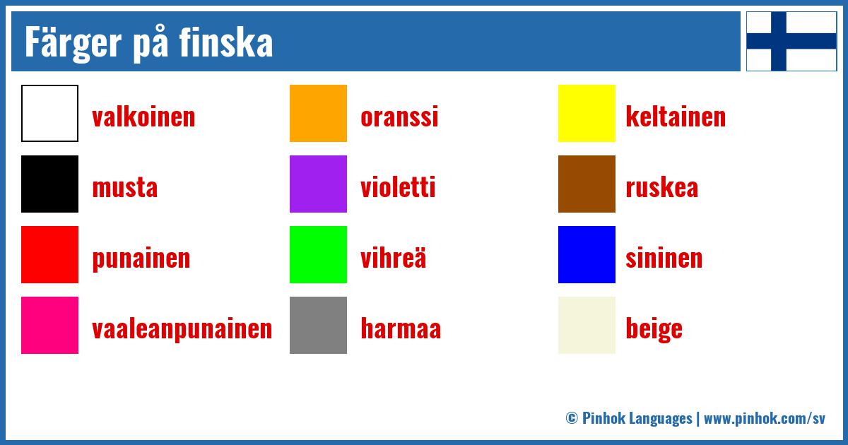 Färger på finska