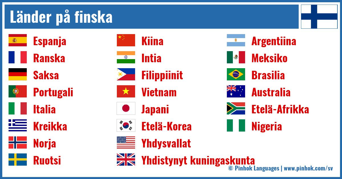 Länder på finska