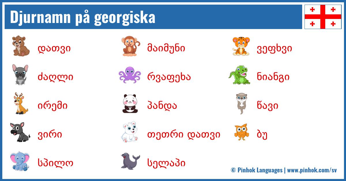 Djurnamn på georgiska