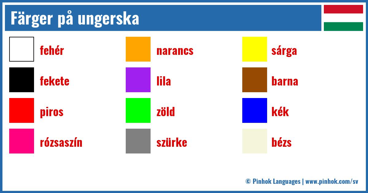 Färger på ungerska