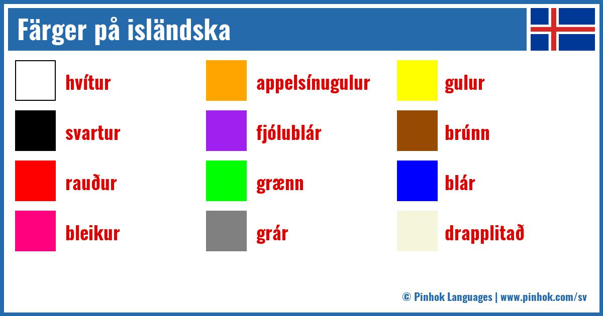 Färger på isländska