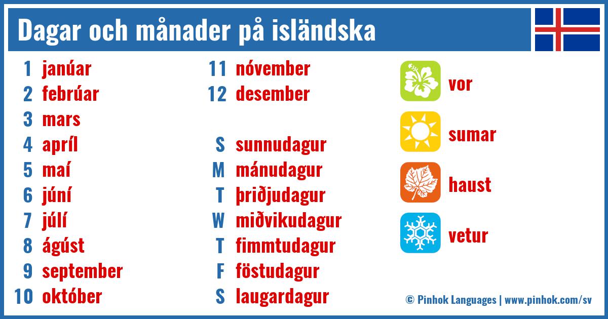 Dagar och månader på isländska