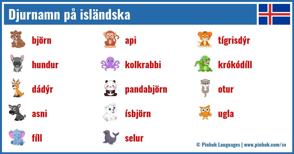 Djurnamn på isländska