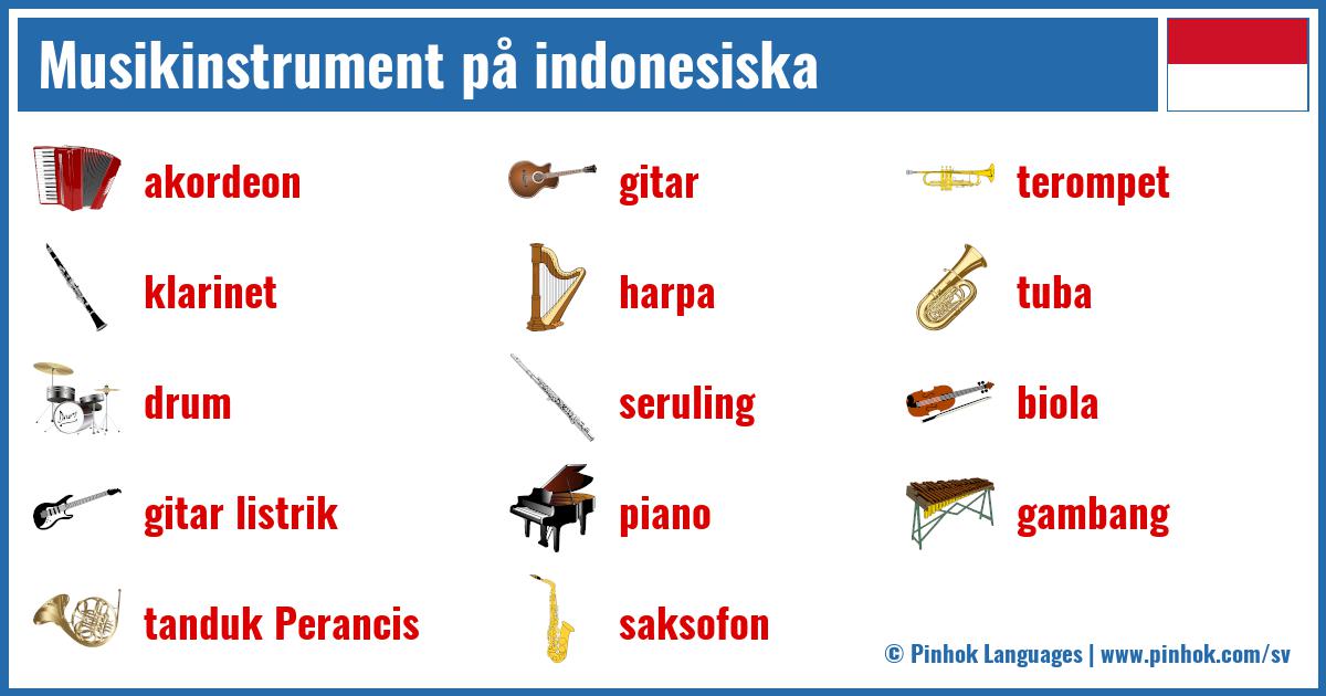 Musikinstrument på indonesiska