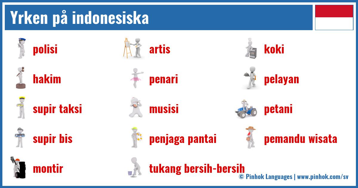 Yrken på indonesiska