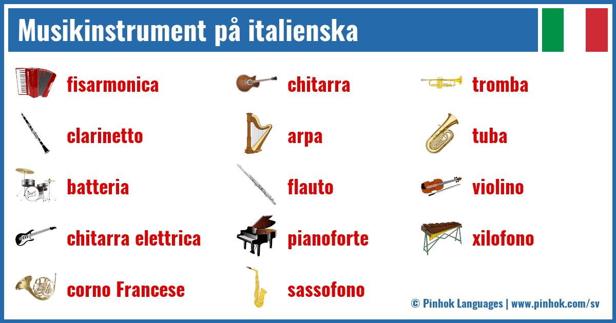Musikinstrument på italienska