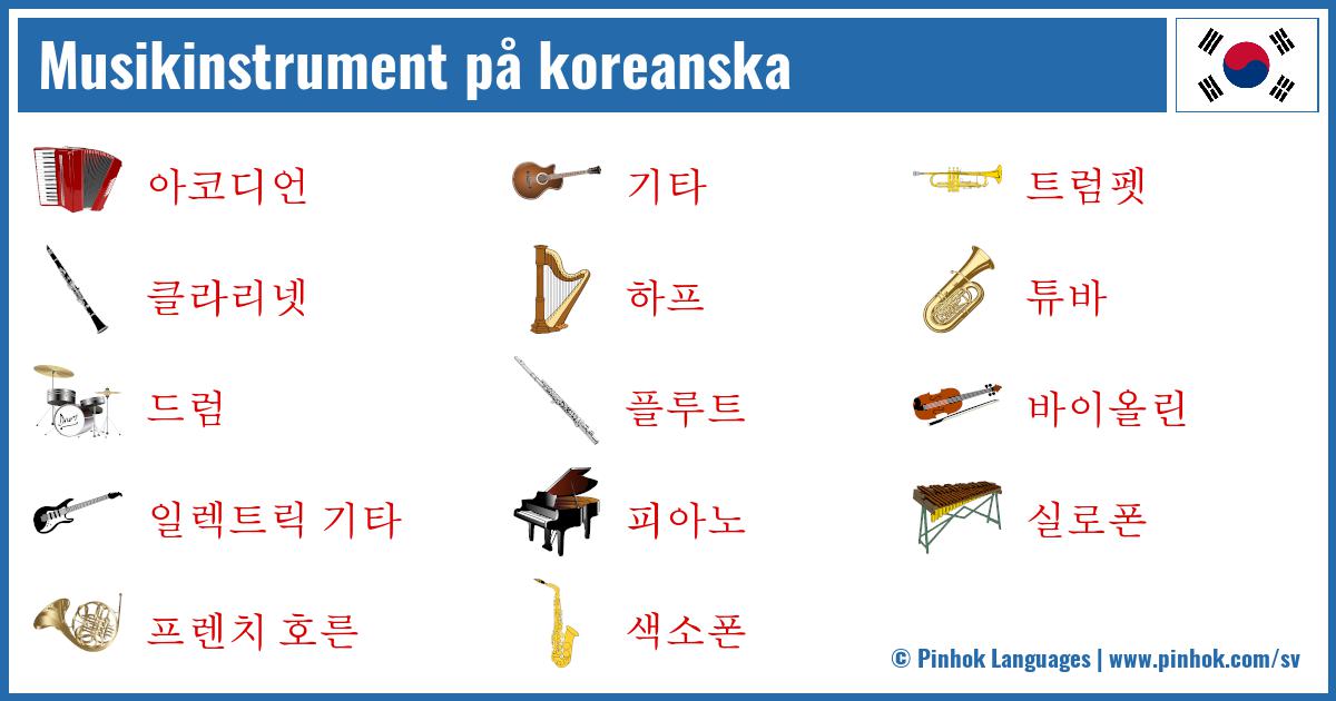 Musikinstrument på koreanska