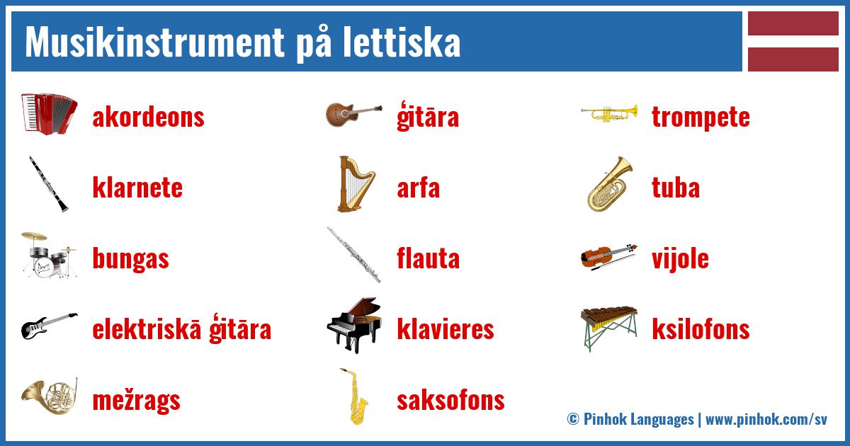 Musikinstrument på lettiska