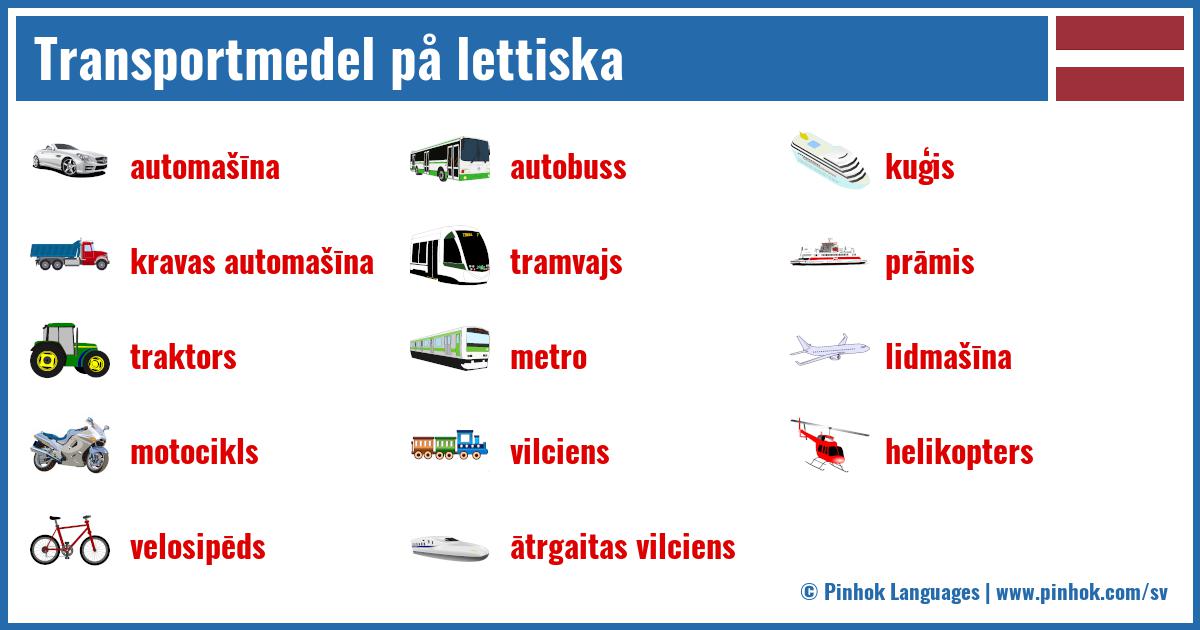 Transportmedel på lettiska