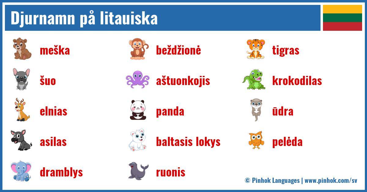 Djurnamn på litauiska