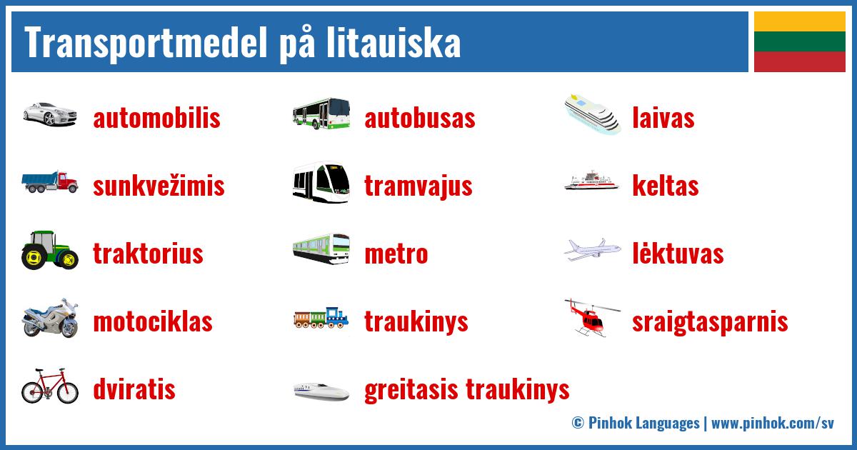 Transportmedel på litauiska