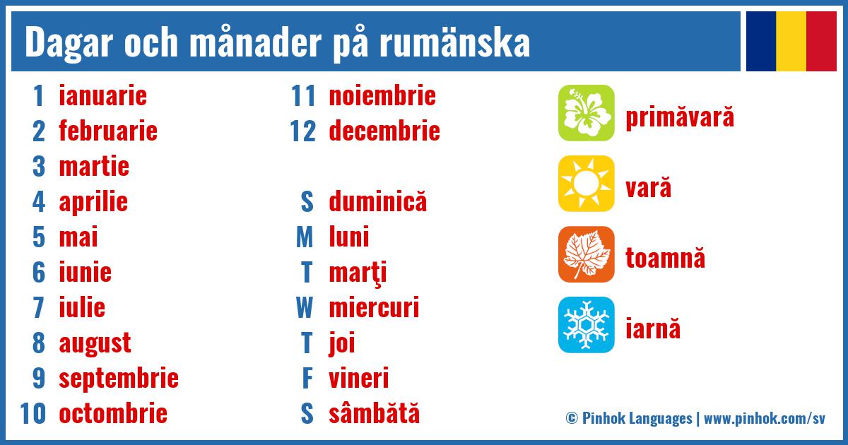 Dagar och månader på rumänska
