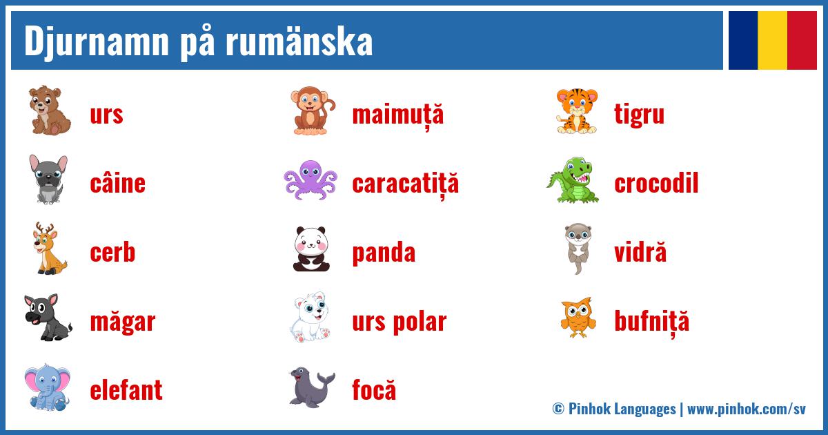 Djurnamn på rumänska