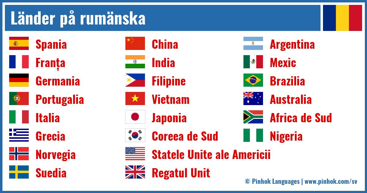 Länder på rumänska