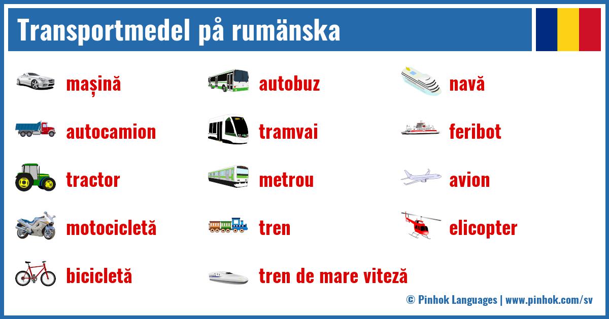Transportmedel på rumänska