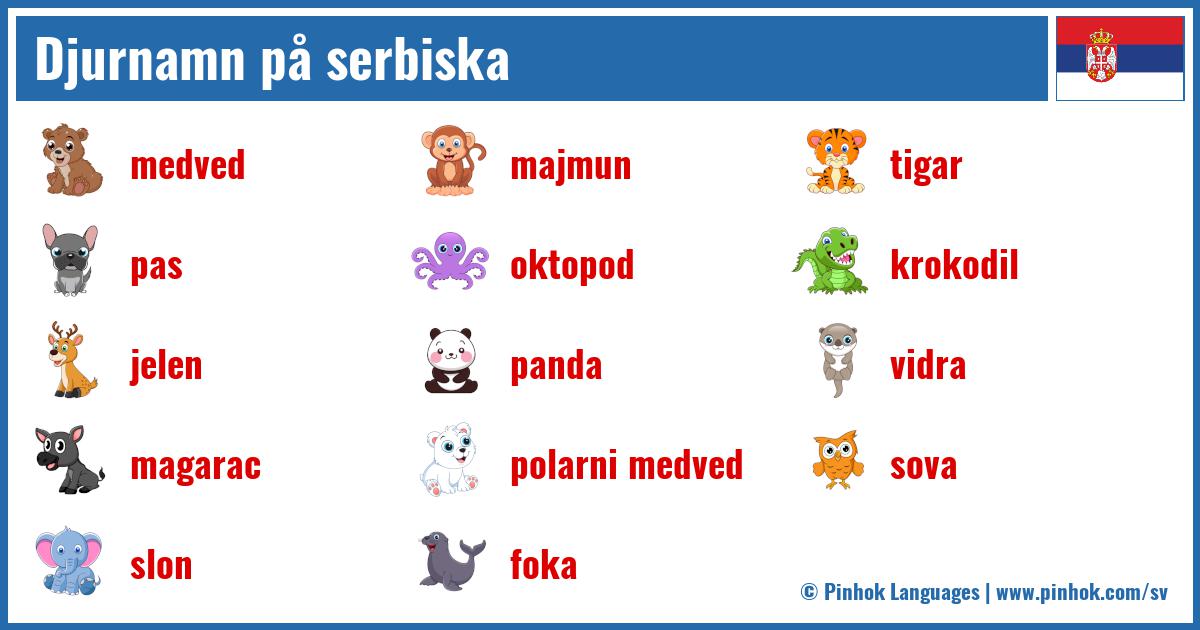 Djurnamn på serbiska
