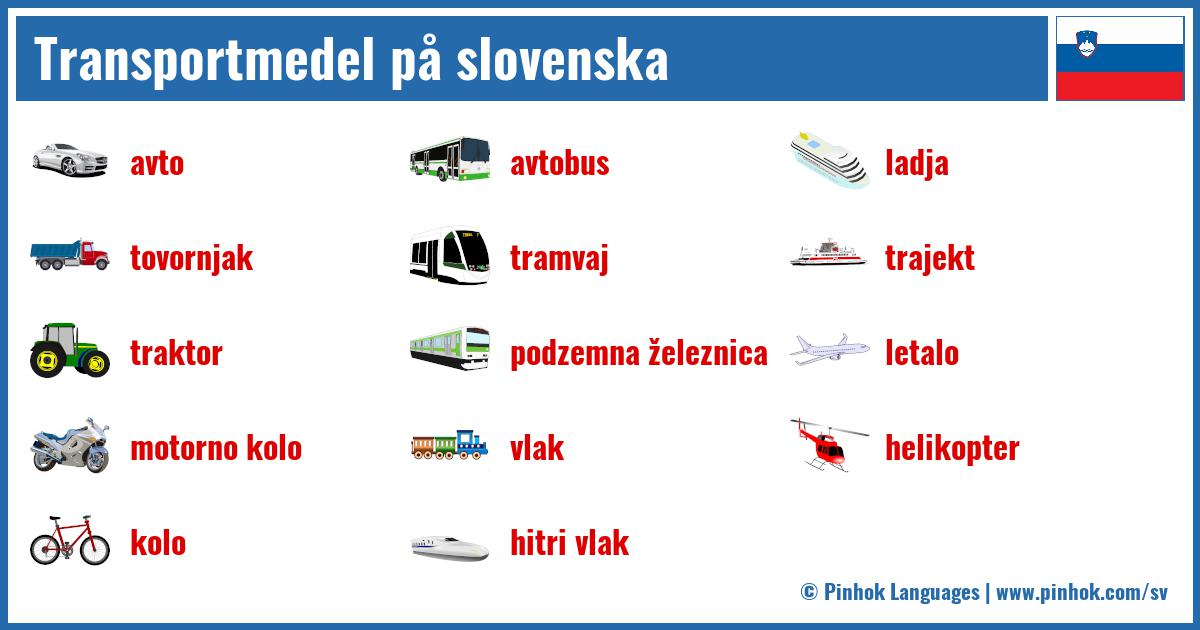 Transportmedel på slovenska