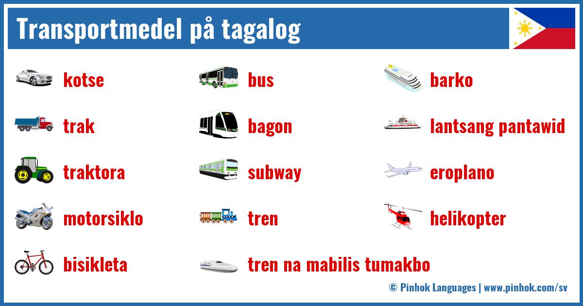 Transportmedel på tagalog