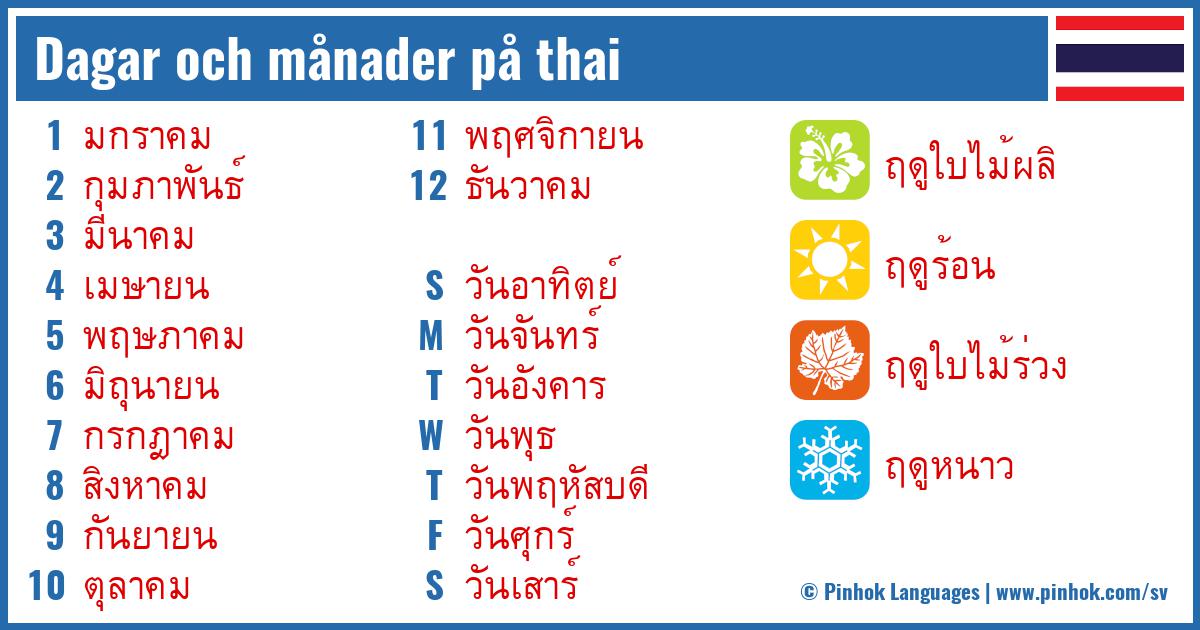 Dagar och månader på thai