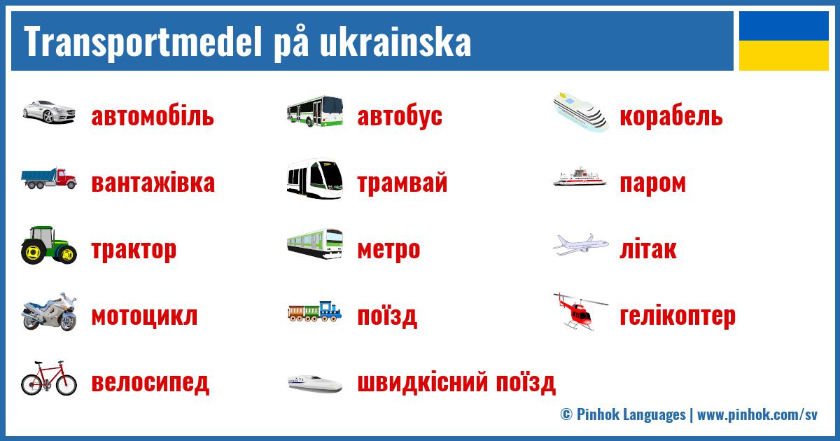 Transportmedel på ukrainska