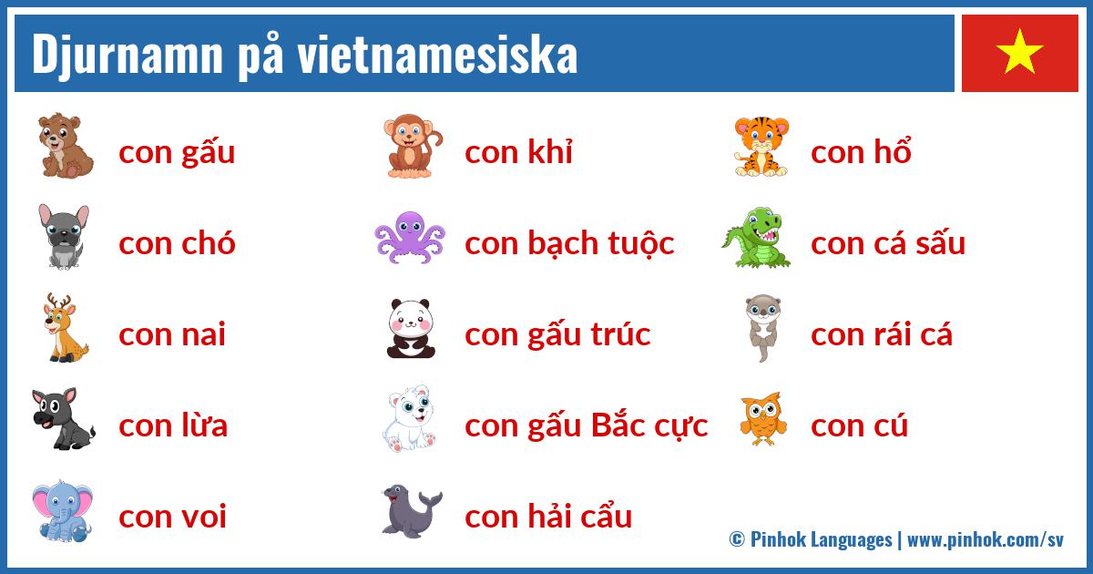 Djurnamn på vietnamesiska