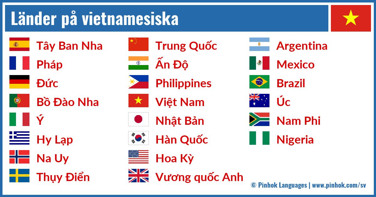 Länder på vietnamesiska